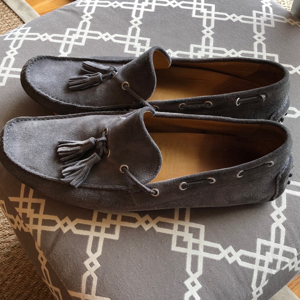 Gray suede loafers size 45